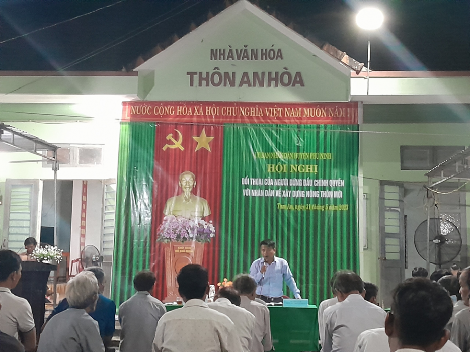 Hội nghị đối thoại của người đứng đầu chính quyền với nhân dân  thôn An Hòa, xã Tam An về xây dựng...